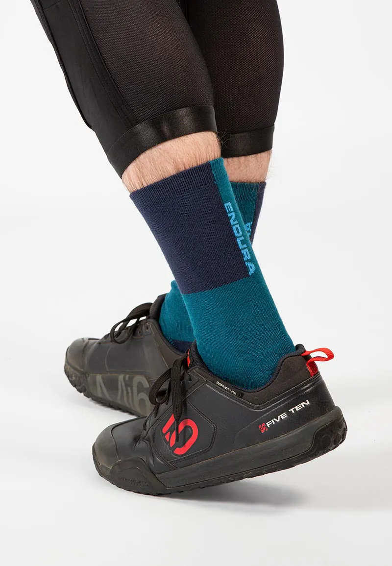 Endura BaaBaa Merino Winter Cycling Sock - Blueberry-1